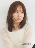 小顔似合わせミディアムレイヤー大人くびれハッシュカット韓国