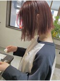 ボブ×ピンクベージュ