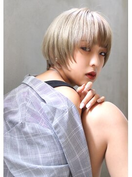 ブラン 梅田(Blanc) 【Blanc】ハイトーンショート＿ダブルカラー＿マッシュボブ716