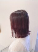 ベリーピンク/切りっぱなしボブ