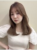 顔周りレイヤーカット*上品透明感ベージュカラー*前髪カット