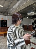 ボブ顔まわりレイヤーウルフカット