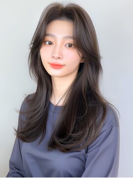 ラベストクズハ(LOVEST KUZUHA) ゆったりレイヤーと深みブルージュで大人ロング◯20代30代40代◯