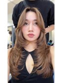 イルミナカラーレイヤーカット顔周りカット大人ヘア