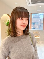 サンド 名古屋(sand)&nbsp;ホワイトグレージュミニウルフデジタルパーマチェリーブラウン