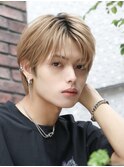 メンズナチュラルセンターパートコンマバングワックスなし