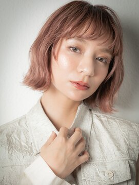 カバーヘアアンドスパ ブリス 浦和(COVER HAIR&SPA bliss) アプリコットオレンジミニウルフ小顔外ハネボブu浦和10代20代