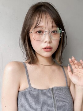 アグノス 青山(Agnos) 美髪くびれヘアダークアッシュ斜めバングうる艶髪#530g0106