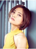 うる艶美髪カラー×前髪なしショート