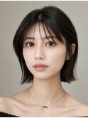 小顔見え韓国風シースルーバング顔まわりくびれボブ