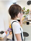 大人ショートウルフ×柔らかブラウン