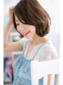 ミック ヘアアンドビューティー 大山店(miq  Hair&Beauty) 外ハネ・斜めバングでラブ可愛ショート★a