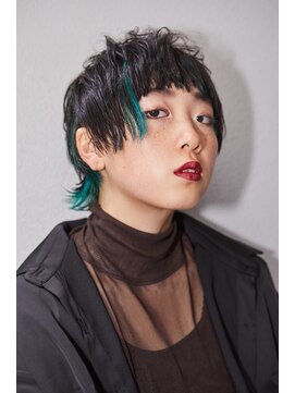 ヘアサロン ドットプラス 町田店(dot. plus) ポイントカラー　グリーン　ショート