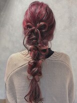 ローラン(ROULAND)&nbsp;【ＲＯＵＬＡＮＤ坂本】ベリーピンク×リボン編み下ろしアレンジ