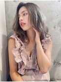 大人かわいいフェザーバング_透明感グレージュ