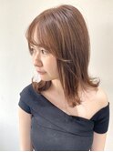 【FOLK】透明感ハイトーンブラウン☆似合わせ外ハネミディアム♪