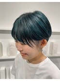 【kyon】マッシュショート ターコイズグリーン