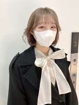 ギグスダブル 栄久屋大通店(gigs double)&nbsp;レイヤーショートボブ×ミルクティーカラー