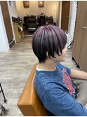 アンブレラカラー/ピンクラベンダー/ウルフカット/秦野