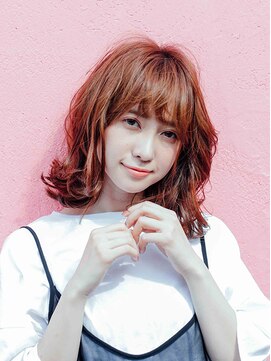 エクファ ヘア リゾート 大津 瀬田店(ex-fa hair resort) 黒髪グレージュレイヤーロング前髪パーマ