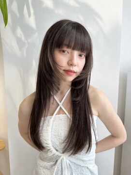 ジョエミバイアンアミ(joemi by Un ami) ★カールセミディシアーカラー姫カット小顔カット韓国レイヤー