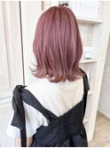 福山市Caaryブリーチダブルカラーピンクベージュ10代20代30代