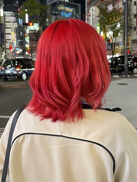 エアー 銀座(air) レッド/ダブルカラー/ブリーチ/ハイトーン