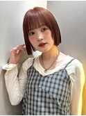髪質改善＊切りっぱなしアプリコットオレンジ＊【Zina河原町】