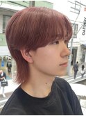 メンズハイトーンミルクティーピンクベージュカラーダブルカラー
