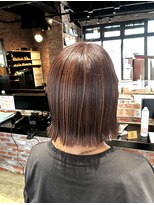 オーガニック アトリエ 大宮(organic+atelier)&nbsp;ブリーチなしダブルカラーアプリコットオレンジレッド韓国