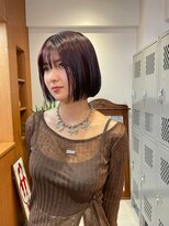 イル 天神大名店(ill)&nbsp;ボルドーカラー/ミニボブ/アゴ下1cm