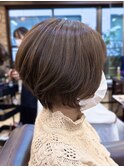 大人ショートボブワンカールパーマ◎白髪ぼかし【池袋/ボブ】
