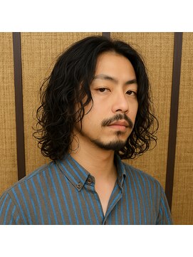 メンズロングスパイラルパーマ