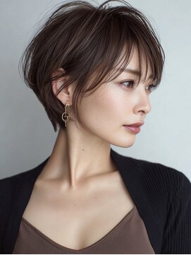 ハーツ(Heart's) ミセスショート×白髪ぼかしカラー30代40代50代60代