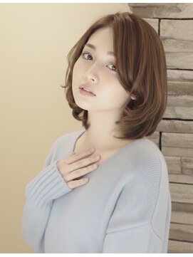 レウナ 外苑前(Reuna) 30代40代大人可愛いミディアム　大人ミディアム　カール　パーマ