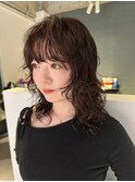 ウルフパーマ/レイヤーパーマ/ミディアムパーマ/くせ毛風パーマ