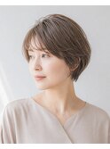 大人ショート 白髪ぼかし 白髪染め ハイライト 40代50代60