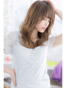 ヘアアンドビューティー ミック(Hair & Beauty miq) シースルーバング×無造作カールのこなれくびれセミディb