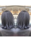 ブルーグレージュ× 裾カラー