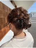 もこもこアップヘア