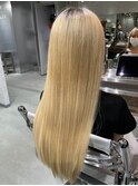 新髪質改善×トリートメント×ハイトーン×艶ロング