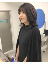 ケプカ(KEPKA)&nbsp;イノアカラー  アッシュパープル 外ハネボブ ミディアムウルフ