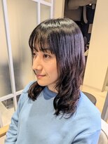 ナカドット エマノン 池袋(__naka.__ EMANON) セミロング・酸性ストカール・艶々ブラウンヘアー