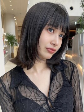 ミンクス 原宿店(MINX) 前髪ピンクベージュインナーグレージュマチルダボブ