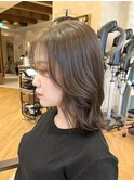 シアーグレージュ くびれヘア ミディアムボブ 20代30代40代 ロブ