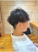 マッシュ×波巻きパーマ