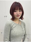☆ヌーディカラー/小顔ヘア/大人ボブ/前下がりレイヤーボブ