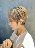 大人可愛い20代30代40代丸みショートボブ/グレージュ