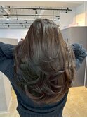 大人おしゃれ!olive brown × layer cut