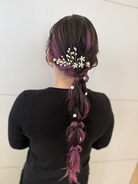 ヘアメイクアン(Hair Make Une) 結婚式ヘアメイク♪ロングヘアの網下ろしスタイルが可愛い^_^